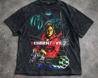 Maglietta Resident Evil Claire Redfield Graphic Tee Felpa con cappuccio da gioco horror Unisex Regalo per gamer per lui e per lei Streetwear.