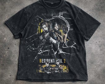 Maglietta Resident Evil 2 Leon Ada, maglietta grafica RE2, maglietta del gioco horror, felpa con cappuccio Zombie Survival, regalo unisex.