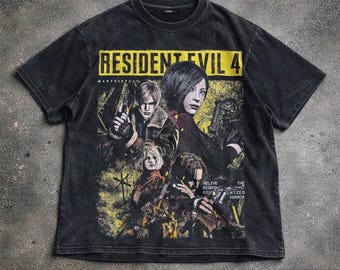 Vintage Resident Evil 4 T-CShirt, Leon and Ashley Graphic Tee, Survival Horror T-Shirt, Unisex Hoodie Sweatshirt, Gaming Fan Gift.