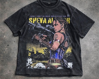 Koszulka z kapturem Resident Evil Sheva Alomar, unisex, koszulka dla graczy, prezent z gry Biohazard Horror, gadżety z gier wideo, fan art.