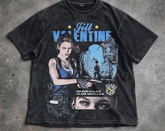 Maglietta Resident Evil Requiem Jill Valentine, maglietta grafica del gioco horror, maglietta Resident Evil, felpa con cappuccio Zombie Survival, regalo unisex.