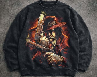 Camiseta vintage estilo vaquero forajido, camiseta gráfica de pistolero del oeste, camiseta con estética western oscura, sudadera con capucha, regalo unisex.