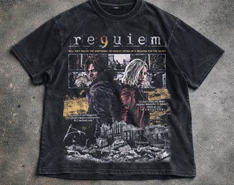 Vintage Resident Evil Requiem T-Shirt, Leon and Claire Graphic T-Shirt, Survival Horror Game T-Shirt, Unisex Hoodie Sweatshirt, Gamer Gift.