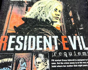 Koszulka Resident Evil Requiem Grace Ashcroft, koszulka z grafiką z gry Horror, koszulka Resident Evil, bluza z kapturem Zombie Survival, prezent unisex.