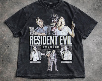Resident Evil Requiem Vintage Washed T-Shirt, Horror Spiel T-Shirt, Resident Evil Shirt, Zombie Spiel T-Shirt, Gothic Hoodie Sweatshirt, Unisex Geschenk.