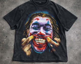 Horror Clown T-Shirt, Dark Character Grafik T-Shirt, Vintage Streetwear Shirt, Hoodie Sweatshirt, Unisex Geschenk.