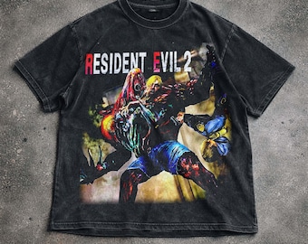 Maglietta Resident Evil 2, maglietta horror con grafica, felpa con cappuccio e stampa di zombie, unisex, regalo per gamer, per lui e per lei, streetwear.