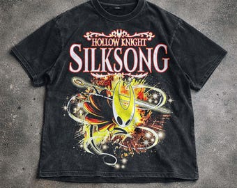 Hohler Ritter Silksong Shirt, Hornet Grafik T-Shirt, Indie Game Shirt, Vintage Washed Gaming T-Shirt, Gamer Hoodie Sweatshirt, Unisex Geschenk.