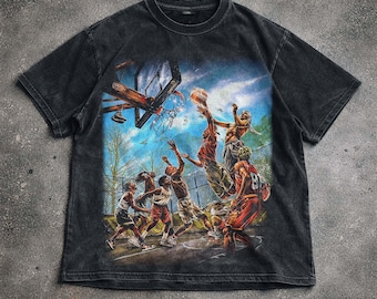 Basketball Vintage Shirt, Street Basketball Graphic Tee, Urban Sports Shirt, Basketball Art Hoodie Sweatshirt, Unisex Geschenk.