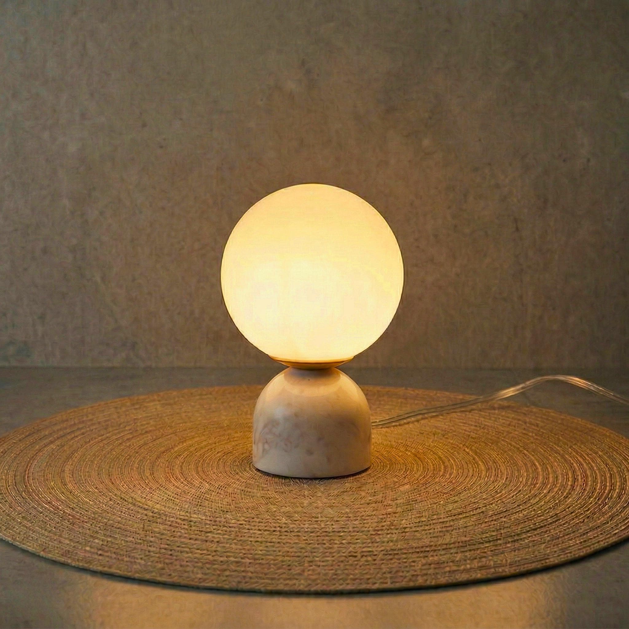 Lampe De Chevet Boule Orange – Années 60 – LED 3 Couleurs – USB – Rétro