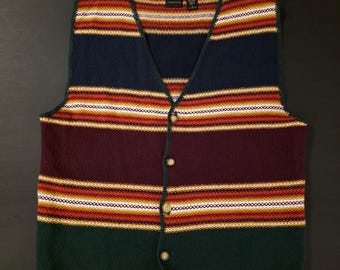 Strukturerad Vintage Tröja Randig Herr L 90-tals Y2K Stickad Jordnära Morfar Core Retro Pojke Möter Världen Lager På Lager