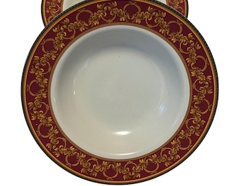 Raymond Waites Ancient Kingdom Certified International Set 2 Rim Bowls Red Gold