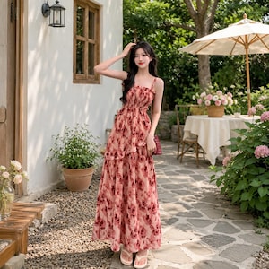 strapless open back dress Pink Silk Satin Spaghetti Strap Mermaid With Slit Prom Dresses, CP1172 main image 0