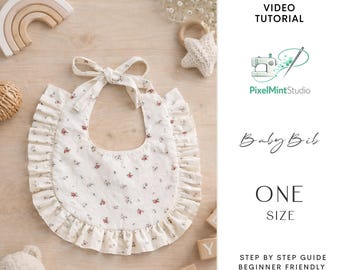 Ruffle Baby Bib Sewing Pattern | Beginner Friendly (PDF with Video Tutorial)