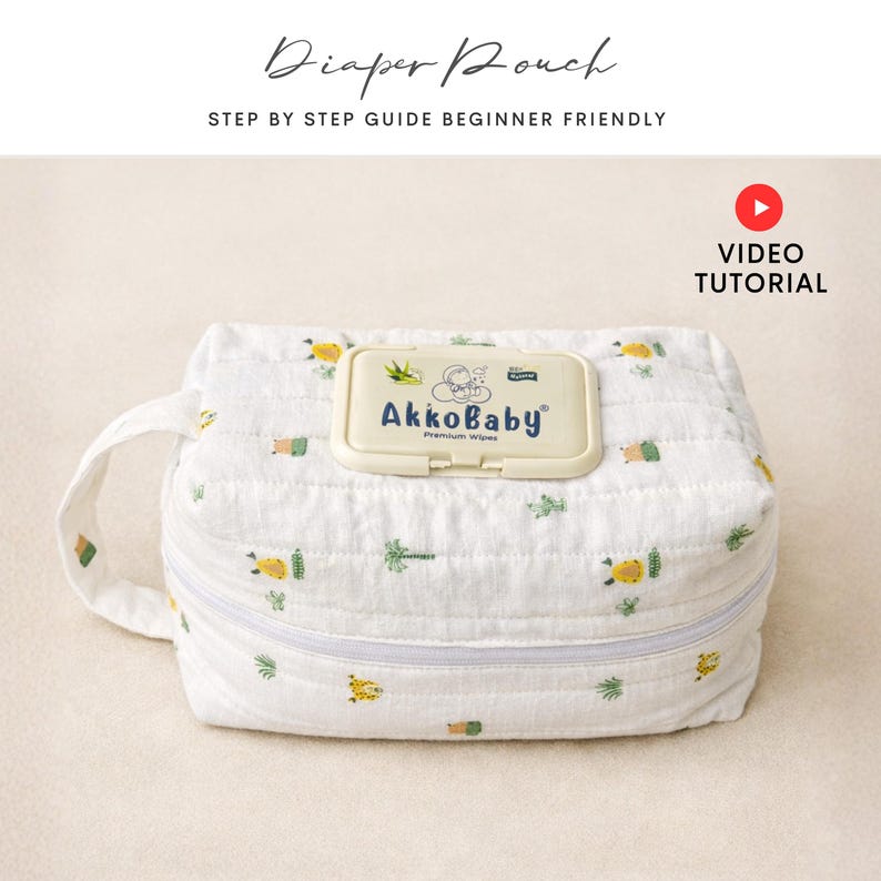 Diaper and Wipes Pouch Sewing Pattern | Beginner Friendly (PDF A4/A0/US Letter) image 4
