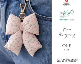 Puffy Bow Keychain Sewing Pattern | DIY Key Ring Template (PDF) | Beginner Friendly