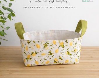 Patrón de costura para cubo de tela / Almacenamiento casero para principiantes (Patrón PDF)