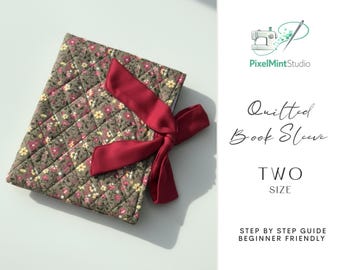 Quilted Book Sleeve With Ties Sewing pattern: ( 2 Size) - Digital Pdf Pattern