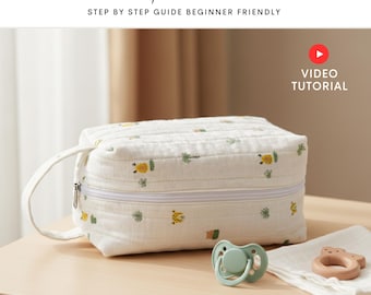 Diaper and Wipes Pouch Sewing Pattern | Beginner Friendly (PDF A4/A0/US Letter)