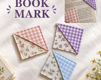 Book Mark Sewing Pattern PDF | Corner Book Mark DIY Pattern | Easy Beginner Sewing Patterns (Digital Download)