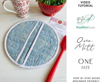 Quilted Oven Mitt Sewing Pattern |  Easy Sewing Project |  Beginner-Friendly (PDF download)