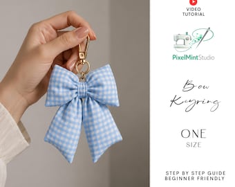 Puffy Bow Keychain Sewing Pattern | DIY Key Ring Template (PDF) | Beginner Friendly