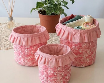 Fabric Bucket Sewing Pattern: 3 Sizes | Storage Buckets Sewing Pattern | Beginner Friendly