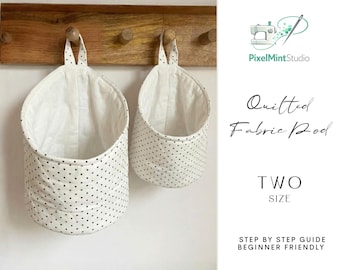 キルティング生地の収納ポッド型紙｜初心者向け収納ポッド（PDF）