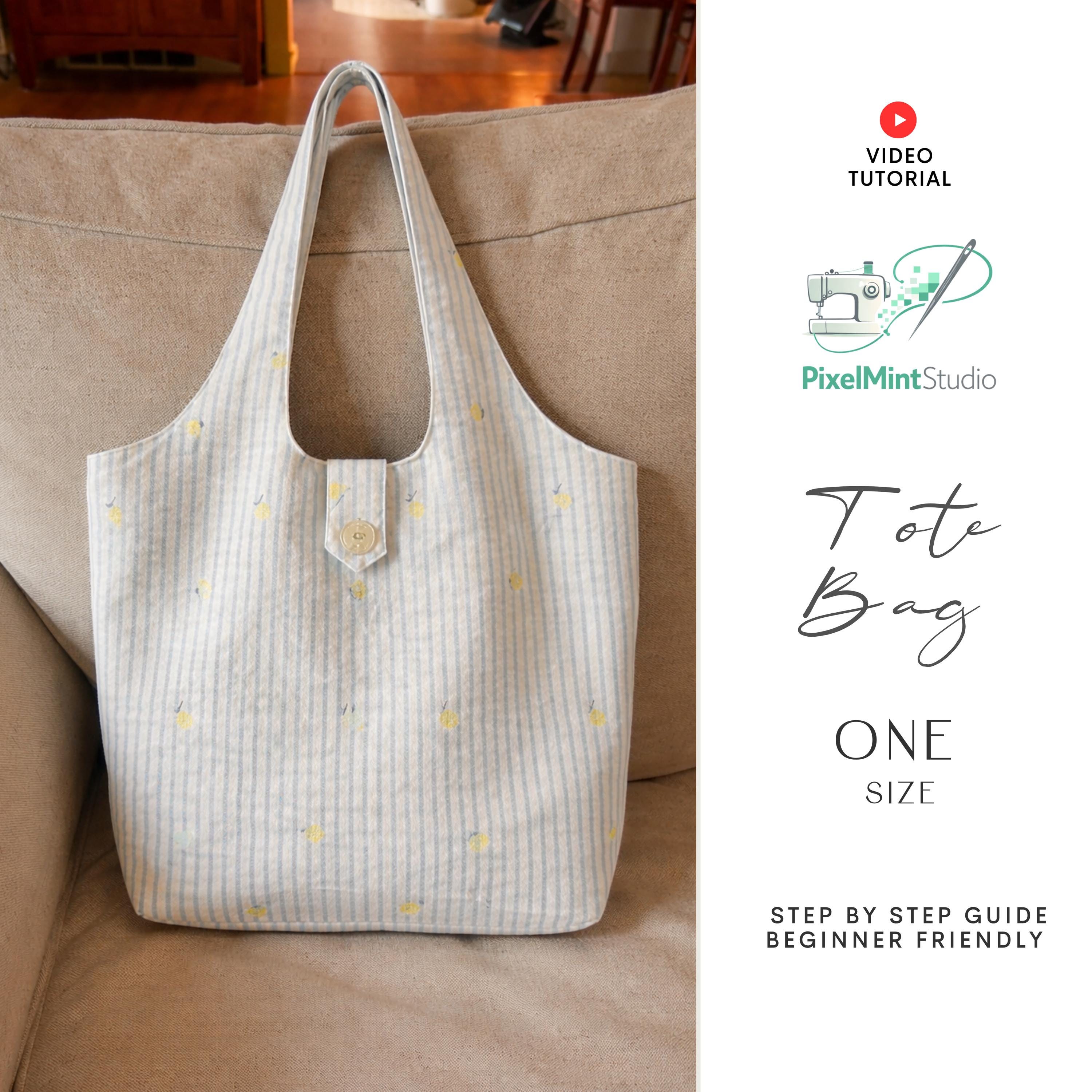 Simple Tote Bag Sewing Pattern PDF | Easy Beginner Reusable Shopping ...