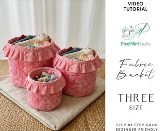Fabric Storage Baskets Sewing Pattern | 3 Sizes, Beginner Friendly (PDF Download)