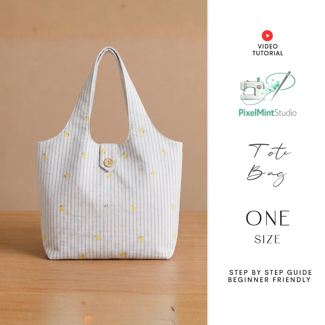 Simple Tote Bag Sewing Pattern PDF | Easy Beginner Reusable Shopping ...