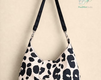 Crescent Hobo Bag Sewing Pattern | Flap Shoulder Purse PDF | Beginner A4/A0/Letter