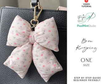 Puffy Bow Keychain Sewing Pattern | DIY Key Ring Template (PDF) | Beginner Friendly