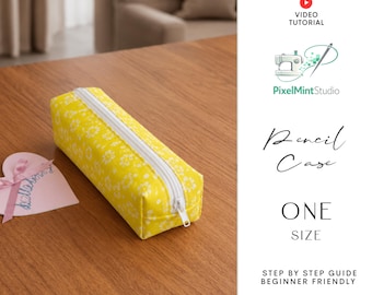 Boxy Pencil Pouch Sewing Pattern | Beginner Zipper Case DIY (PDF Download)