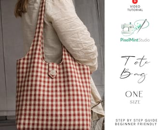 Tote Bag Sewing Pattern | Beginner Canvas Shopper (PDF Template)