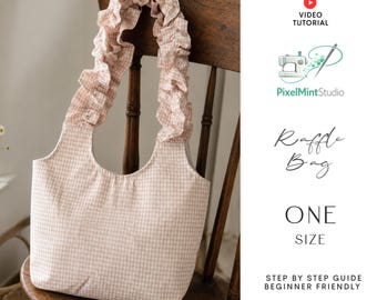 Maisie Ruffle Strap Bag Sewing Pattern | Frill Shoulder Tote PDF | A4/A0/US Letter