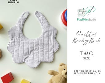 キルティングベビービブの縫製パターン｜初心者向けPDF（2サイズ）