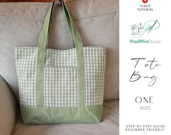 Tote Bag Sewing Pattern PDF | Beginner Friendly PDF Template (A4/A0 US Letter)