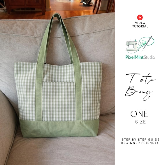 Tote Bag Sewing Pattern PDF | Beginner Friendly PDF Template (A4/A0 US Letter)