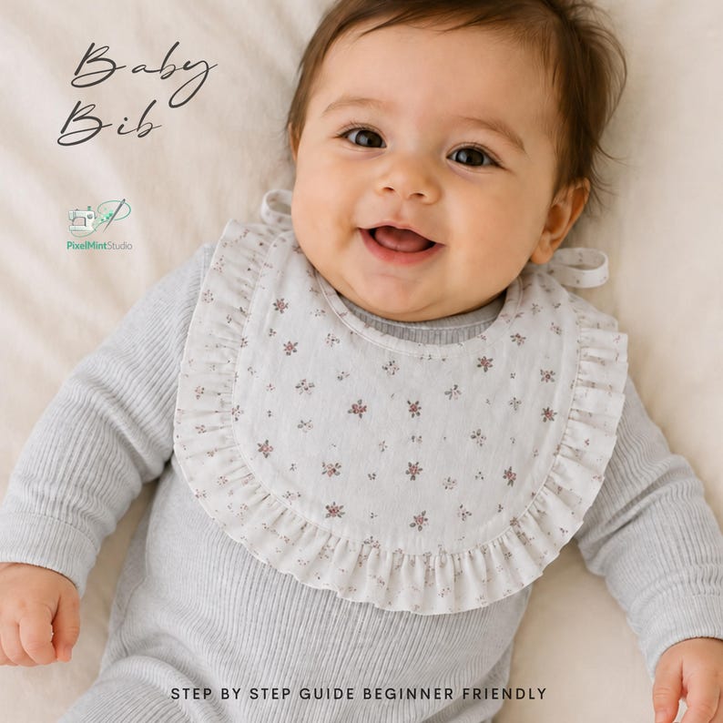 Ruffle Baby Bib Sewing Pattern | Beginner Friendly (PDF With Video ...