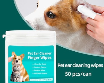 Toallitas limpiadoras para oídos y dientes de mascotas / Toallitas para dedos de perros y gatos / Almohadillas de limpieza para la higiene de mascotas / Suministros para el cuidado de los oídos y la limpieza dental