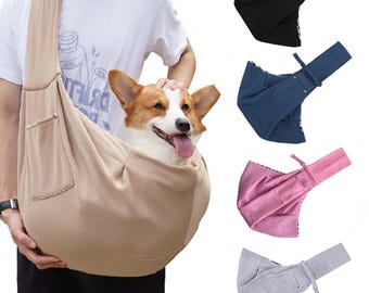 Dog Sling Carrier | Pet Travel Bag for Small Dogs & Cats | Hands Free Puppy Carrier | Breathable Shoulder Pet Bag | Adjustable Pet Sling