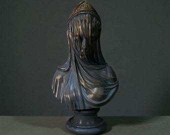 The Veiled Virgin Mary Statue: 14.5'' Modern Christian Art Sculpture, Housewarming Gift, Home Decor
