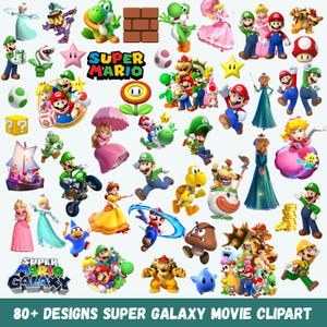 The Super Galaxy PNG Clipart Bundle: Movie Characters, Birthday Party Designs (Digital Download)