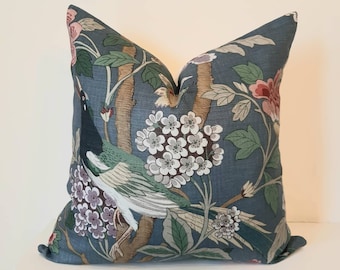 Hydrangea Bird Pillow Cover GP J Baker