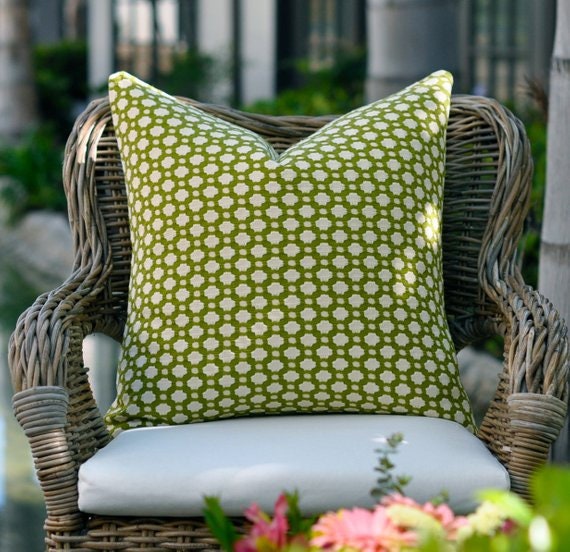 Betwixt Grass Pillow Cover by Schumacher, Chartruese Pillow
