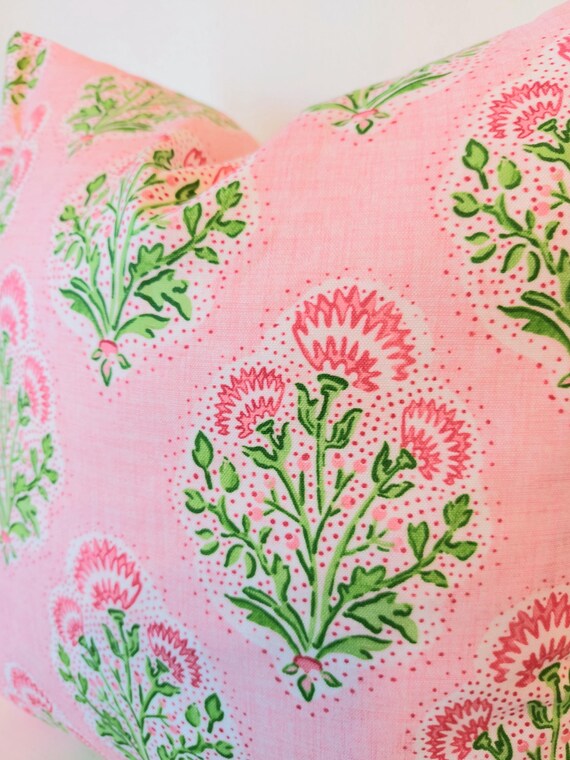 Woodblock Bloom Pillow, Woodblock Print Pillow, Kalamkari Pillow