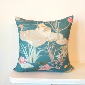 Lee Jofa Luzon Kissenbezug, Chinoiserie Kissen, Kranich Kissen, Jugendstil
