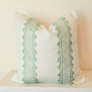 Alice Stripe Pillow Cover, Sage Green Pillow, Grand Millennial Pillow