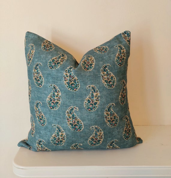 GP J Baker Patola Paisley Pillow Cover, Hand Blocked, Indian Print
